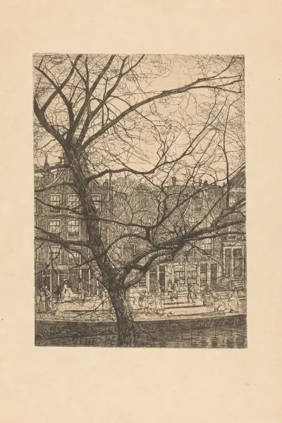 Grachtenhuizen Met Halsgevels In Amsterdam