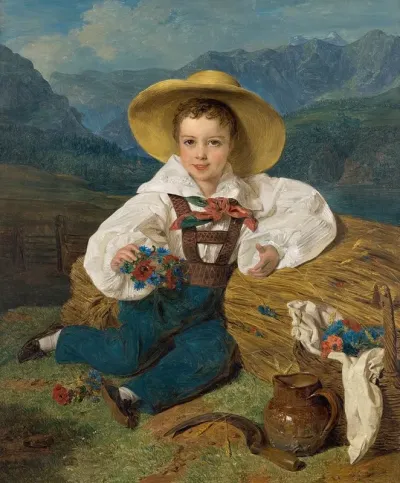 Graf Demetrius Apraxin Als Kind Vor Einer Berglandschaft