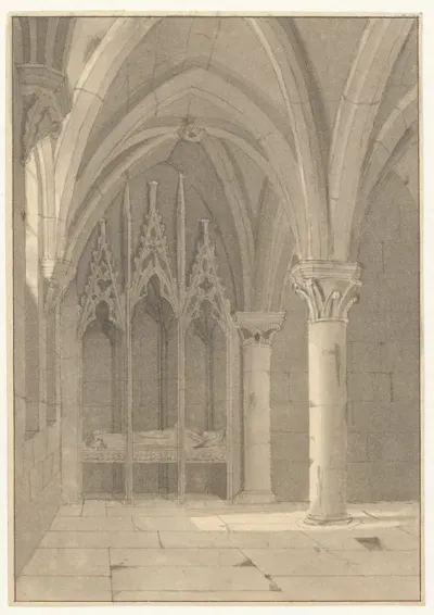 Graftombe In De Hoek Van Een Gotische Kerk