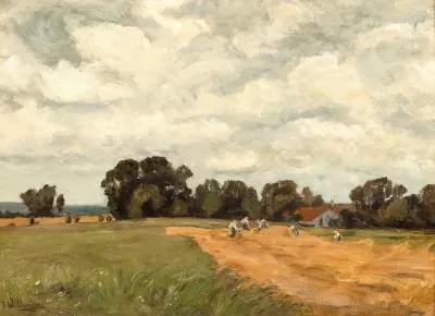 Grain Harvest In The Alpine Foreland