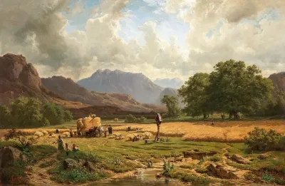 Grain Harvest In The Mountain
