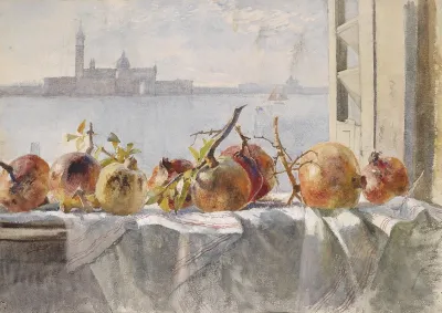Granatapfel Auf Einer Fensterbank