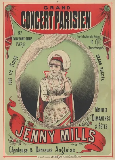 Grand Concert Parisien 37 Faubourg Saint Denis Paris Tous Les Soirs Jenny Mills Chanteuse Et Danseuse Anglaise