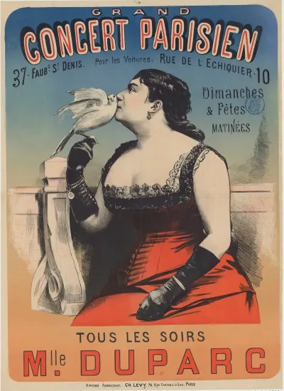 Grand Concert Parisien 37 Faubourg Saint Denis Tous Les Soirs Mlle Duparc