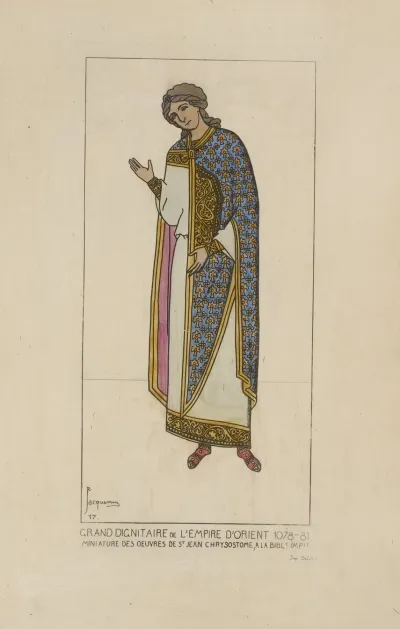 Grand Dignitaire De Lempire Dorient 1078 81 Miniatures Des Ouvres De St Jean Chrysostome A La Bible Imperiale