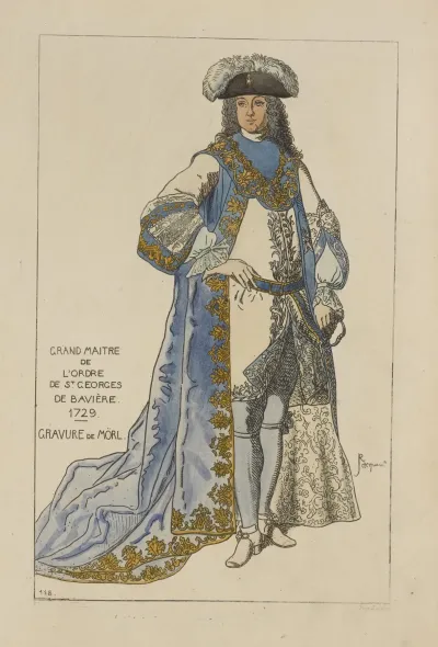 Grand Maitre De Lordre De St Georges De Baviere 1729 Gravure De Morl