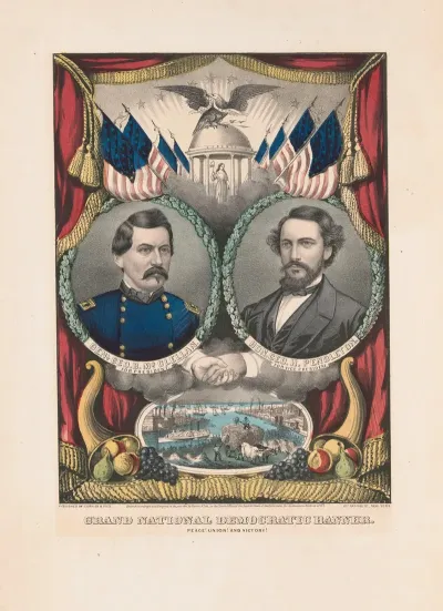 Grand National Democratic Banner Peace Union And Victory
