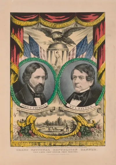 Grand National Republican Banner Free Labor Free Speech Free Territory