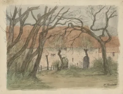 Grande Maison Campagnarde Derriere Un Bouquet Darbres