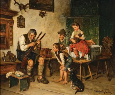 Grandfather Preparing For The Hunt