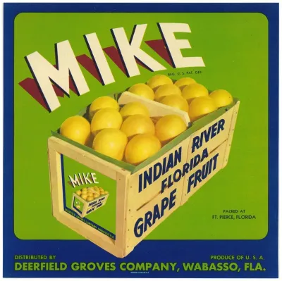Grapefruit Label For Mike Brand