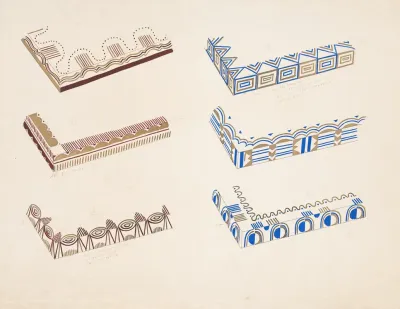Graphic Design Drawings For Barricini Candy Packages 3 D Study For 6 Rectangular Boxes 2 Sides Partially Shown
