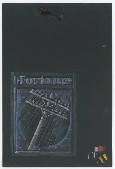 Graphic Designs For Fortune Magazine Studies For Cover Drawn On Black Paper 2