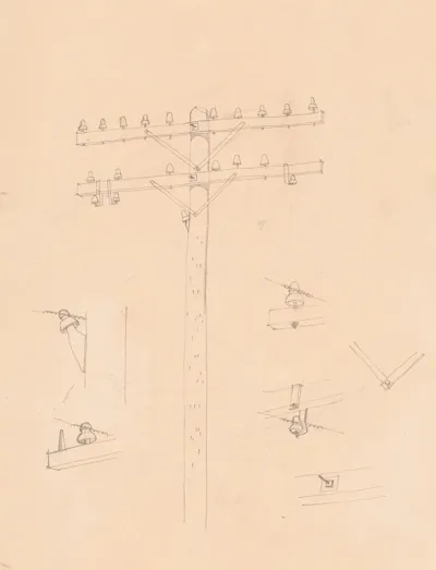 Graphic Designs For Fortune Magazine Study Of Telephone Poles 3