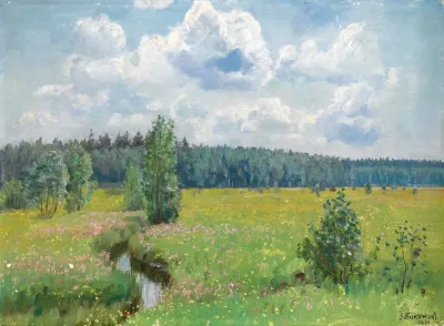 Grasslands Of The Swislocka Forest Scorching June