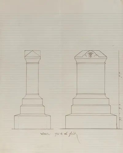 Grave Monument Design Two Elevations