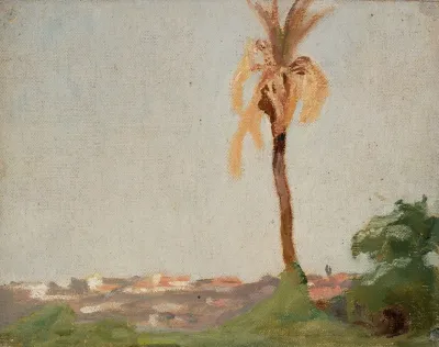 Grave Of A Holy Man Landscape With A Palm Tree From The Journey To India