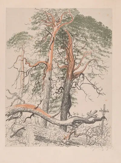 Graves Of Legionaries At The Foot Of Tall Pine Trees