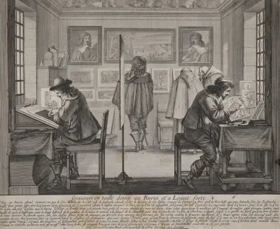 Graveurs En Taille Douce Au Burin Et A Leau Forte Intaglio Engraving With Burin And Etching