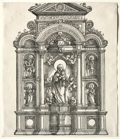 Great Altar With The Virgin In A Border With Ss Christopher George Barbara Catherine