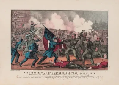Great Battle Of Murfreesboro Tenn Jan 2nd 1863 Between The Union Forces Under Genl Rosecrans And The Rebel Army Under General Bragg