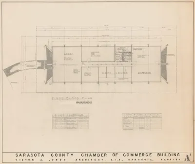 Greater Sarasota Chamber Of Commerce Building North Tamiami Trail Sarasota Florida First Floor Plan