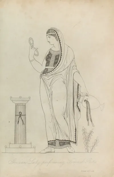 Grecian Lady Performing Funeral Rites