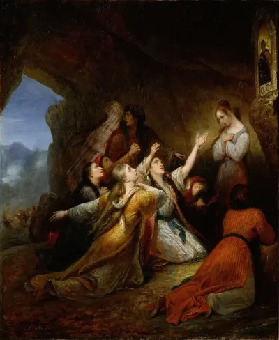 Greek Women Imploring At The Virgin Of Assistance