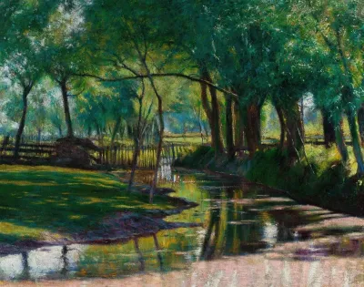 Green Landscape With A Stream