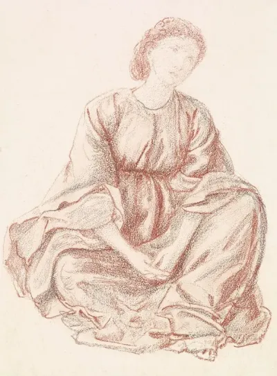 Green Summer Drapery Study For The Central Figure