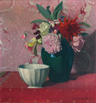Green Vase And White Bowl