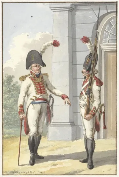 Grenadier Officier En Gemeene Der Lijfgarde Van De Raadpensionaris Der Bataafsche Republiq