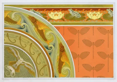 Grenouilles Et Nenuphars Bordure Libellules Pochoir Poissons Volants Libellules Bordures Milan Et Rat