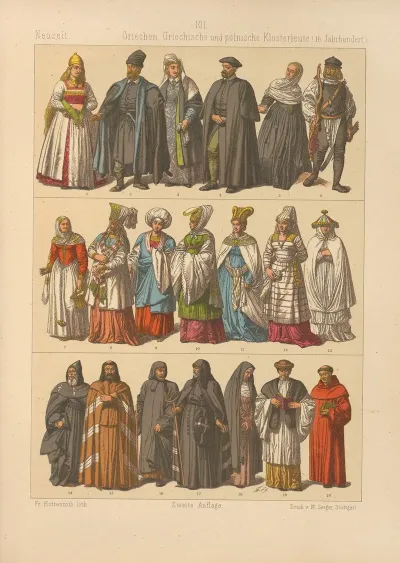 Griechen Griechische Und Polnische Klosterleute