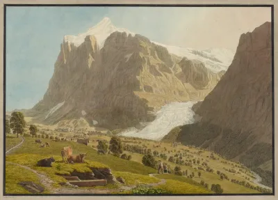 Grindelwald Von Westen Mit Wetterhorn Und Dem Oberen Gletscher