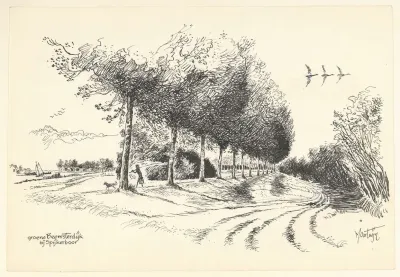 Groene Beemsterdijk Bij Spijkerboorpen In Zwart
