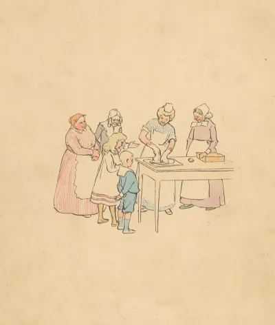 Groep Kijkt Naar Vrouw Die Deeg Kneedt
