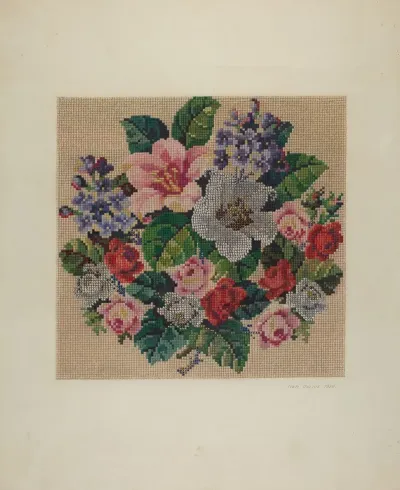 Gros Point Needlework Flowers