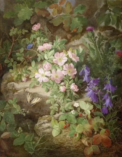 Groses Stillleben Mit Alpenblumen