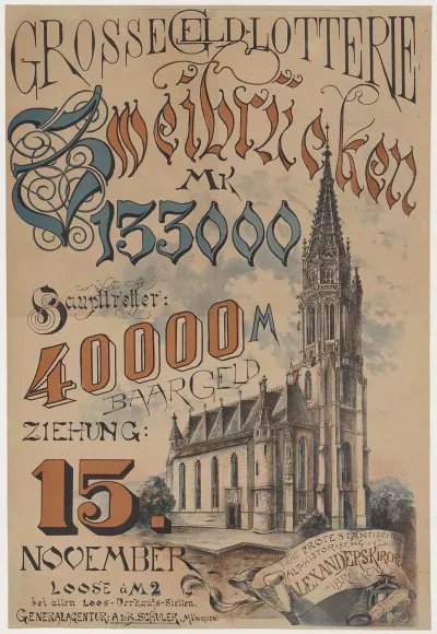 Grossegeld Lotterie Swei Brucken Mk 13300 Prostestantische Althistorische Alexanders Kirche Brucken