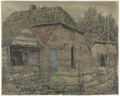 Grote Boerenschuur Met Een Varkenshok Ervoor