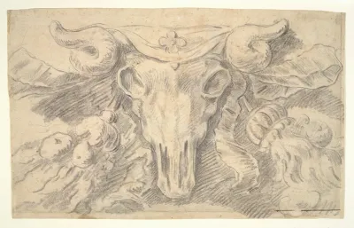 Grotesque Rams Skull