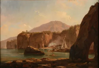 Grottes Et Falaises Au Bord De La Mer