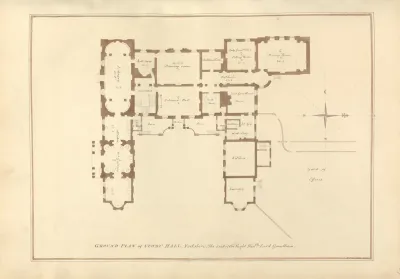 Ground Plan Of Newby Hall Yorkshire The Seat Of The Right Honble Lord Grantham