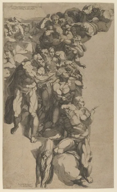 Group From Last Judgment St Bartholomew St Peter And Other Apostles