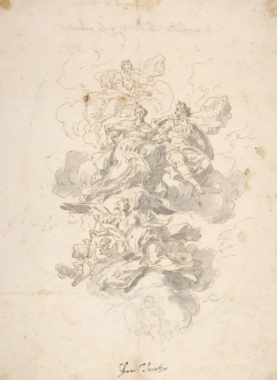 Group Of Allegorical Figures Sketch For A Ceiling Decoration
