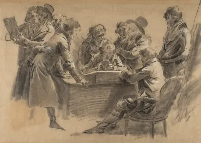 Group Of Artists In Jean Baptiste Isabeys Studio