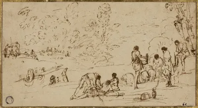 Group Of Figures By A River