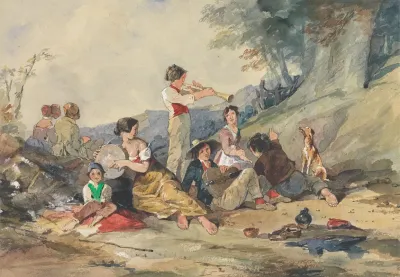 Group Of Peasants With Musical Instruments