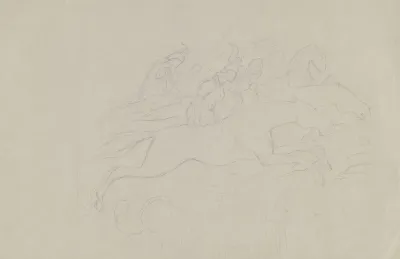 Group Of Rushing Valkyries On Horseback Above The Clouds